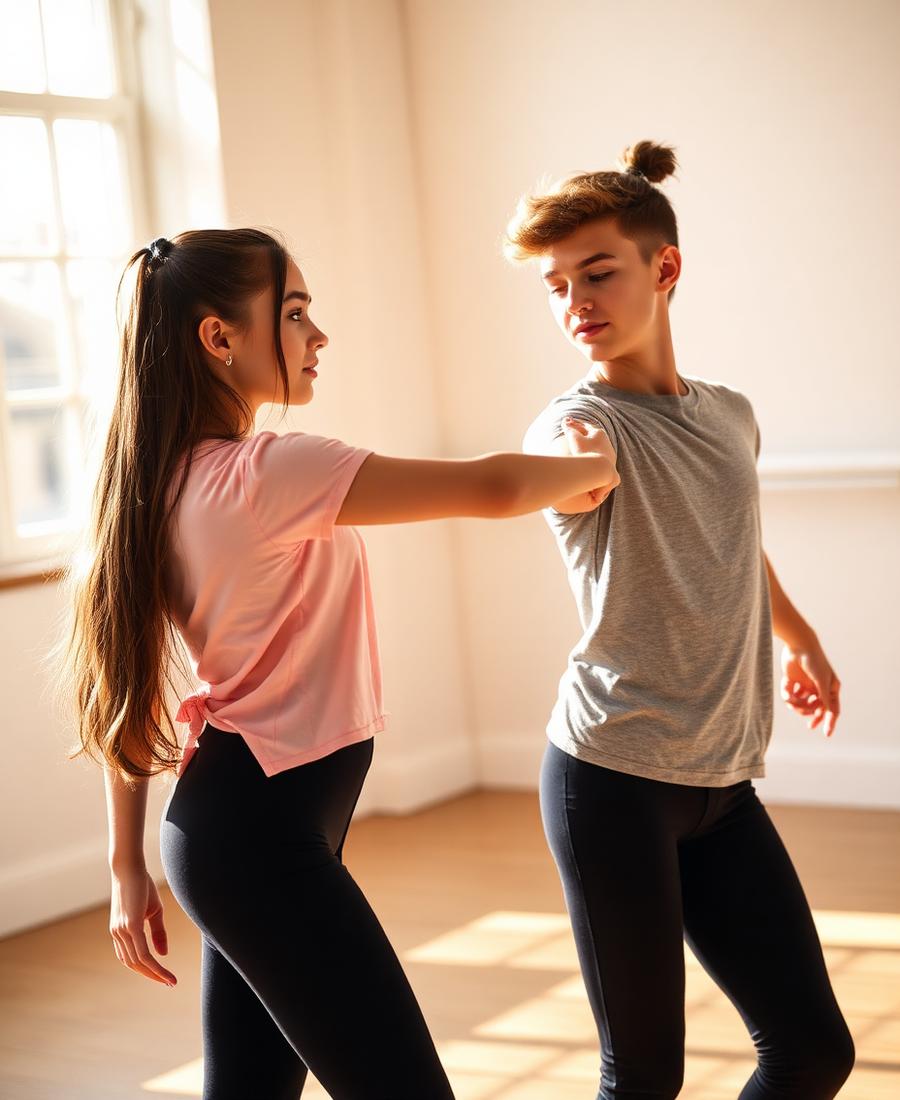 Giovani allievi durante una lezione — Danza Classica